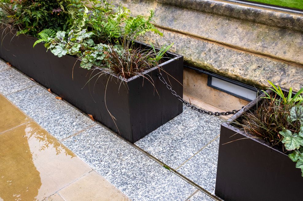 Lincoln’s Inn, London Bespoke Steel Planters, Safety Barrier Planters